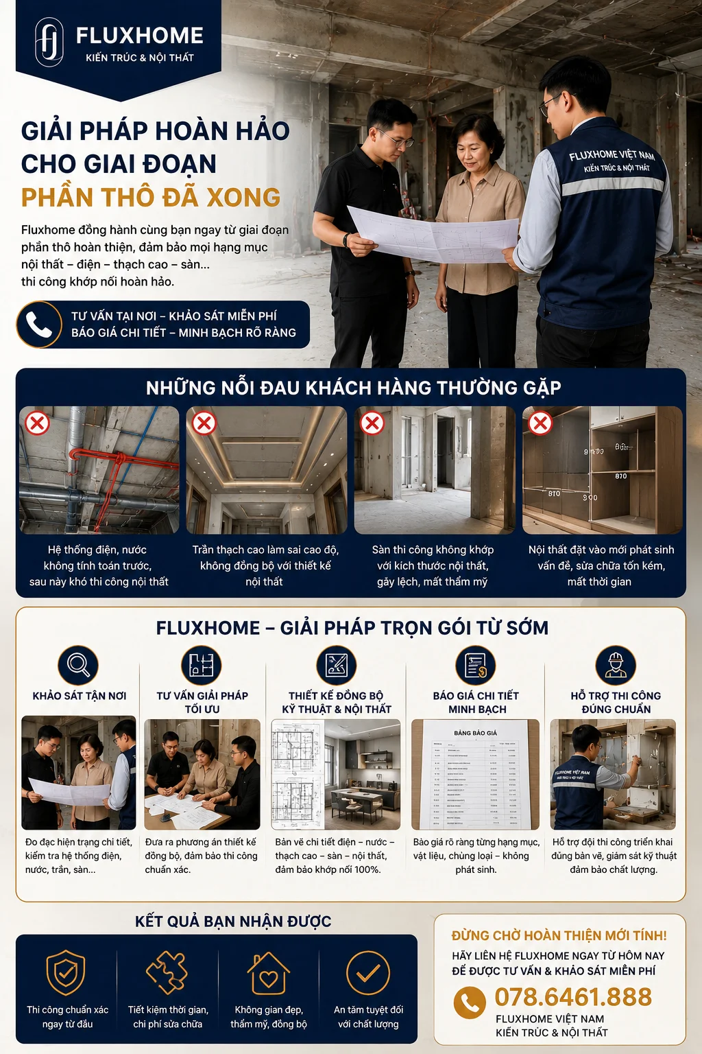 Nội thất Fluxhome thiết kế thi công trọn gói hiện đại sang trọng cho nhà phố